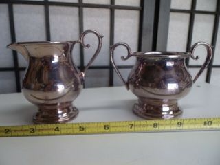 Vintage The Sheffield Silver Co Made In The Usa Silverplate Creamer & Sugar Bowl
