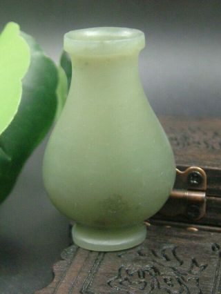 Antique Chinese Celadon Nephrite Hetian - Old Jade Vase Statues Snuff Bottle