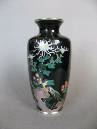 A Fine Japanese Cloisonne Vase With A Bird Among Flowers,  Early 20th C.