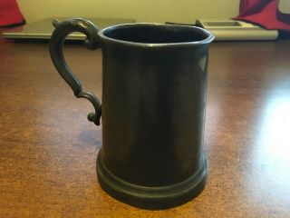 Antique 1884 Pewter Tankard From The King Alfred School In Wantage.  Stamped Ehll