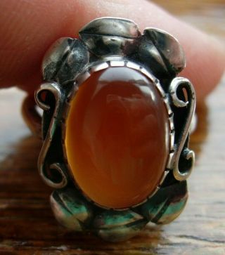 VERY RARE FINE SILVER AGATE ARTS & CRAFTS RING CHARLES AND GLADYS MUMFORD 2