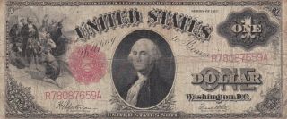 1 Dollar Vg Banknote From Usa 1917 Pick - 187 Rare