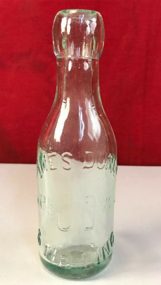 Antique Glass Bottle James Duncan Sterling Blob Top