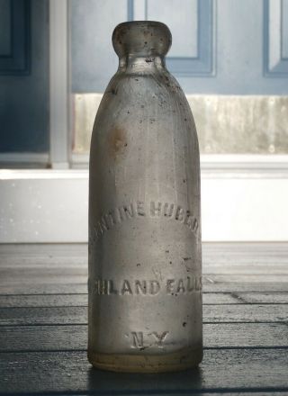 Antique Valentine Huber - Highland Falls N.  Y.  Blob Top Soda Bottle