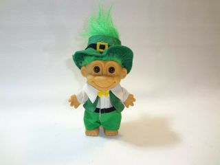 Vintage Russ Troll Doll 5” Inch Irish Leprechaun Green Hair