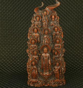 Old Rare Chinese Boxwood Hand Carved Eighteen Arhat Statue Collectable Fine Gift