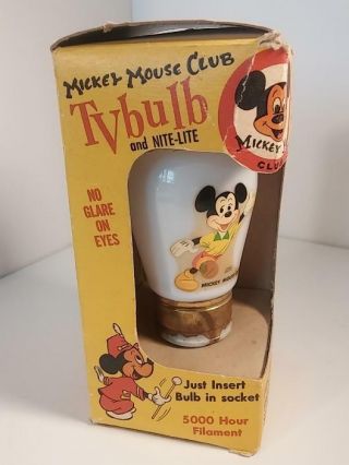Rare 1950s Mickey Mouse Club Tv Bulb Lamp Nite Light - - Disney