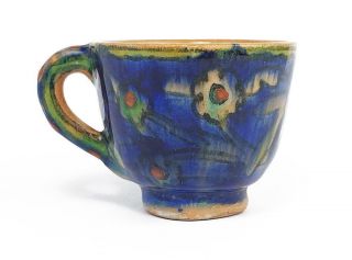 Fine Palestine Pottery Islamic Iznik Style Coffee Cup C1930