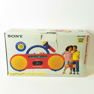 Sony Vintage My First Cfs - 2050 Am/fm Cassette Boom Box Radio Aux Rare