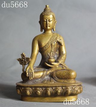 Rare Old Chinese Bronze Sakyamuni Shakyamuni Medicine Buddha Statue