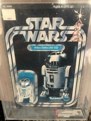 Vintage Star Wars 12 Back - A Unpunched R2 - D2 (sku On Stand) Afa 80