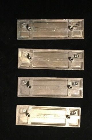 SET OF 4 VINTAGE Keeler DRAWER HANDLES PULLS W/ Backplate 5” X 1.  5 Center 3” 2