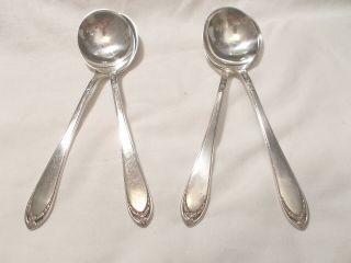 4 LOVELACE ROUND BOWL SOUP SPOONS - ELEGANT 1936 ROGERS - & TABLE READY 2