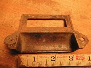 Antique EASTLAKE bin pull file drawer handle ornate iron hardware 2