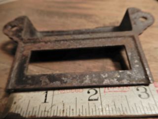 Antique EASTLAKE bin pull file drawer handle ornate iron hardware 3