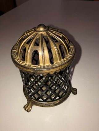 Antique Cast Iron Bank Bird Cage Crystal Bank Made By Arcade 1910