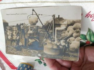 Antique Peach Canning Ball Glass Jars Postcard 1913 Unusual Weird Postcard