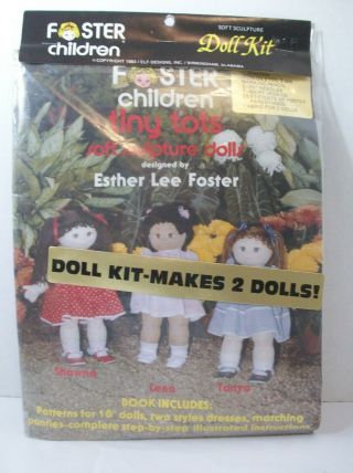 Foster Children Tiny Tots Soft Sculpture Doll Kit Vintage 1983 Elf Designs