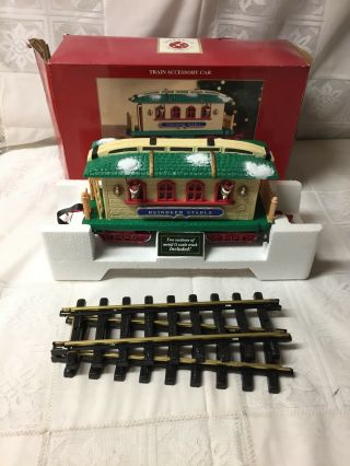 Dillards Trimmings Reindeer Stable Rare Train Accessorie Car.  Two Tracks