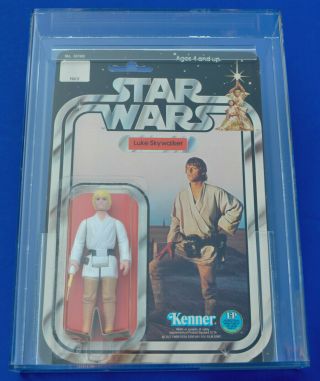 Star Wars Vintage Luke Skywalker Farmboy Afa 85 Moc 1978 12 Back/a Kenner Disney