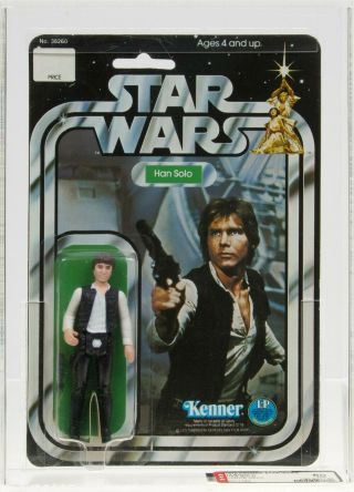 Star Wars 1978 Vintage Kenner 12 Back C Han Solo Large Head Moc Afa 80