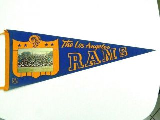 1963 Los Angeles Football Rams Felt Pennant Ex / Ex,  Very Rare