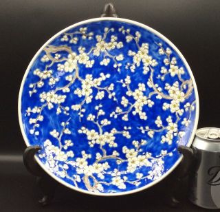 Fine Antique 19thc Japanese Prunus Blossom Plate Hand Painted And Signed