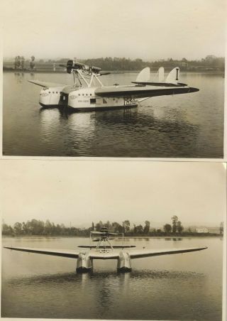 Two Very Rare Photographs Of A 1930s Italian Flying Boat
