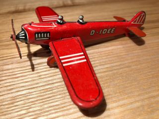 Antique Distler Germany Tin Penny Toy Airplane 1930 Very Rare