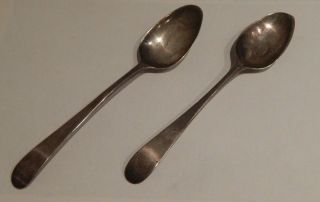 Georgian Solid Silver - Hester Bateman Teaspoons.  1787 & 1784