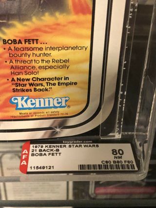 AFA 80 Boba Fett 21 Back B (80 - 80 - 80) Vintage Star Wars 2