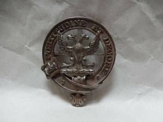 Very Rare Antique Scottish Silver Clan Badge For Sir George Ballingall