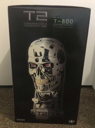 Sideshow Terminator T - 800 Bust Chrome Endoskeleton Life Size Very Rare