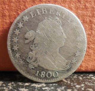 Very Rare Low Mintage 1800 Silver Draped Bust Dime Mintage Only 21,  760