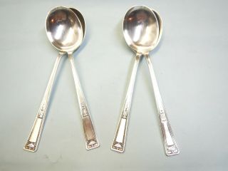 4 Buckingham Round Bowl Soup Spoons - Classic/elegant 1924 Wallace Finest