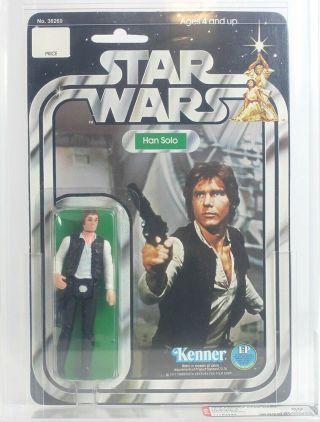 Vintage Kenner Star Wars Carded 12 Back - A Han Solo (small Head) Figure Afa 80 Nr