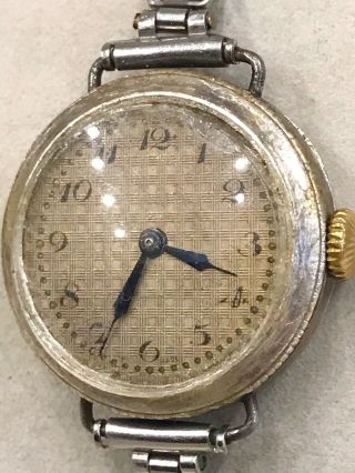 Vintage Antique 1924 Sterling Silver Watch Trench Military Style Joblot.  925 Ww1