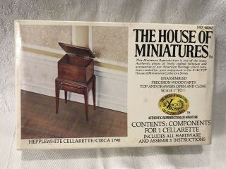 1/12 Scale Hepplewhite Cellarette Kit 40062 House Of Miniatures Open Complete