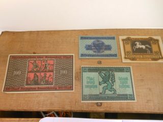 Antique Set Of 4 Uncirculated Reichsbanknote 1918