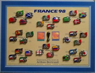 Very Rare France 1998 Fifa Football World Cup Arthus Bertrand 33 Pin Badges