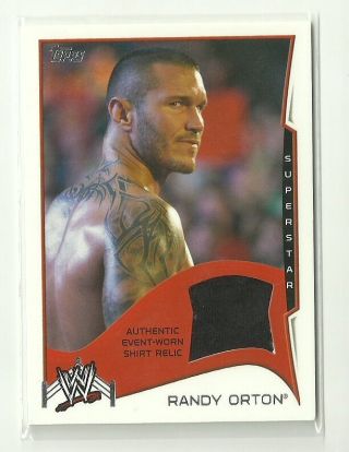2014 Topps Authentic Event - Worn Relic Wwe Superstar Randy Orton Shirt Rare