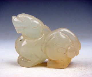Old Nephrite Jade Hand Carved Sculpture Seated Monster Pi - Xiu 11081705c