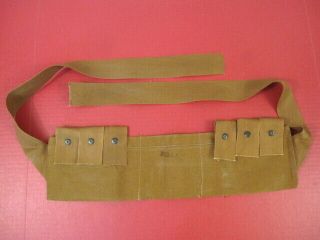 Vietnam Era Us Army M79 6 - Pocket Brown Cloth Bandolier For 40mm Grenades - Rare