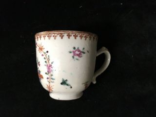ANTIQUE CHINESE PORCELAIN FAMILLE ROSE TEA CUP QIANLONG QING dynasty 2
