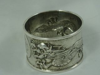 Heavy,  Chinese Export Solid Silver Napkin Ring,  C1900,  26gm