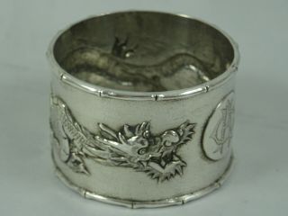 Heavy,  Chinese Export Solid Silver Napkin Ring,  C1900,  33gm