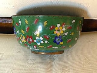 Lovely Vintage/antique? Chinese Cloisonne Small Bowl.  Colours.
