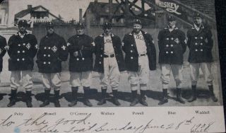 RARE 1908 St.  Loui Browns Tr - Fold Team Postcard RUBE WADDELL & BOBBY WALLACE 3