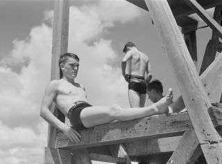 Farm Boys Swim In Lake Providence Louisiana Antique Photo 1940