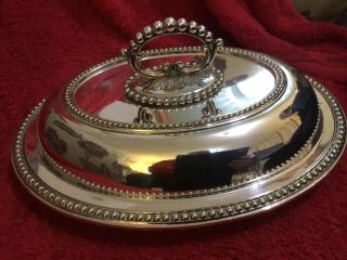 12” Mappin And Webb C 1930 Silver Plate Entre Dish And Lid Delightful